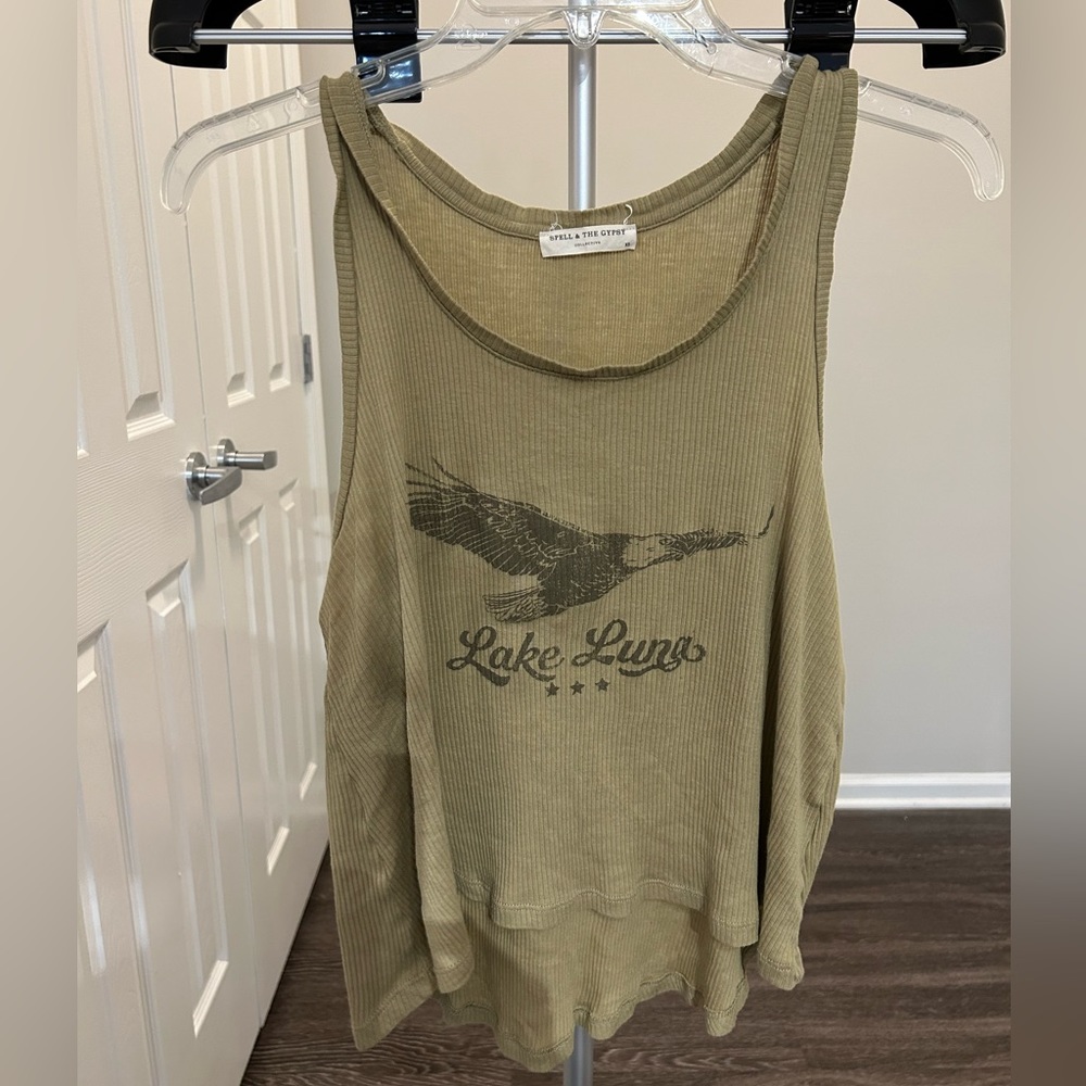 Spell Lake Luna Organic Tank Olive